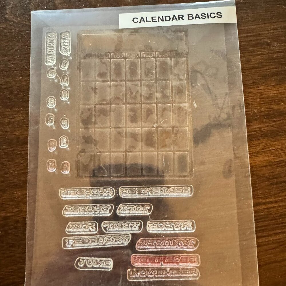 Calendar Basics Clear Acrylic Stamp Set